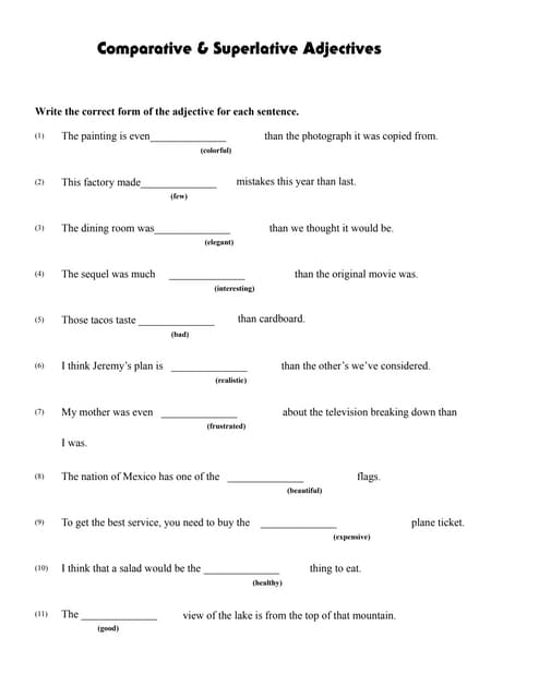Comparatives worksheet | PDF