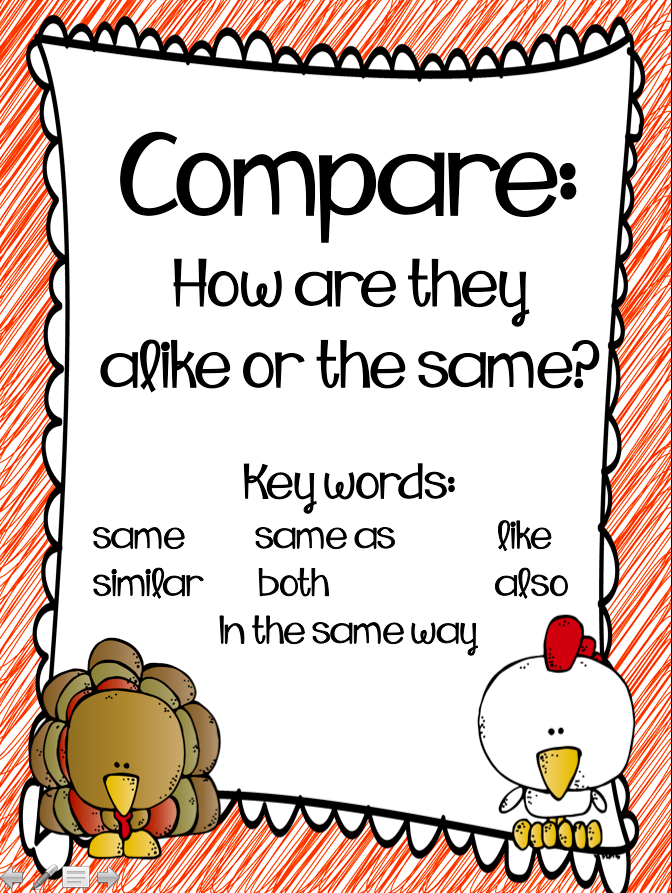 compare and contrast first grade worksheet