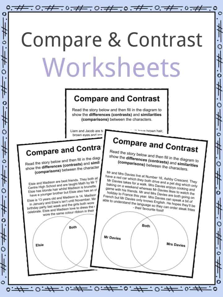 Compare and Contrast Worksheets - Lesson Plan PDFs