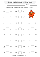 Comparing numbers and ordering numbers printable math worksheets ...