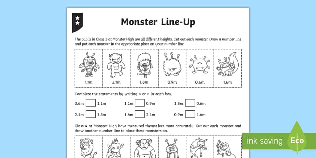 compare and order decimals worksheet