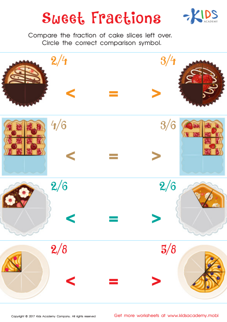 compare fractions worksheet 3rd grade
