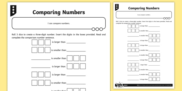 compare numbers worksheet 3rd grade