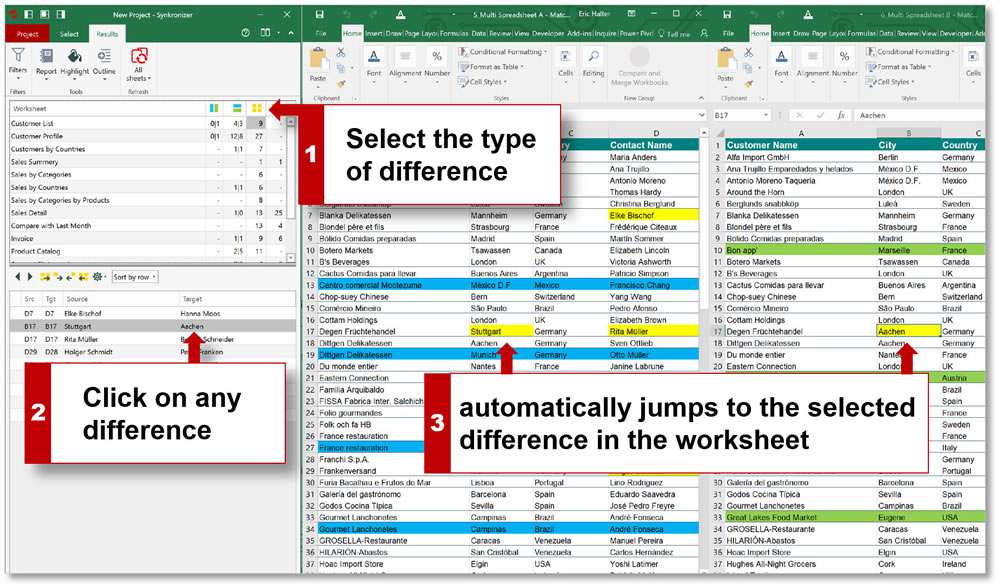 Compare two columns in excel - Synkronizer Excel Compare Tool