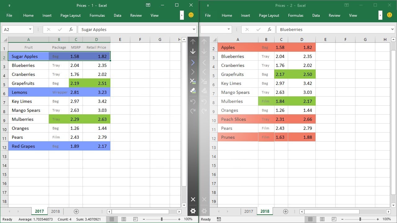 compare worksheet in excel