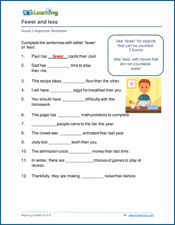 Comparing with adjectives | Worsheets library