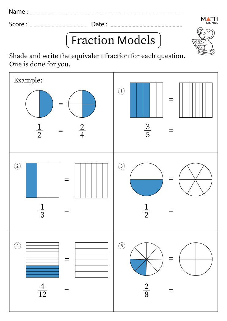 Fractions Worksheets with Answer Key