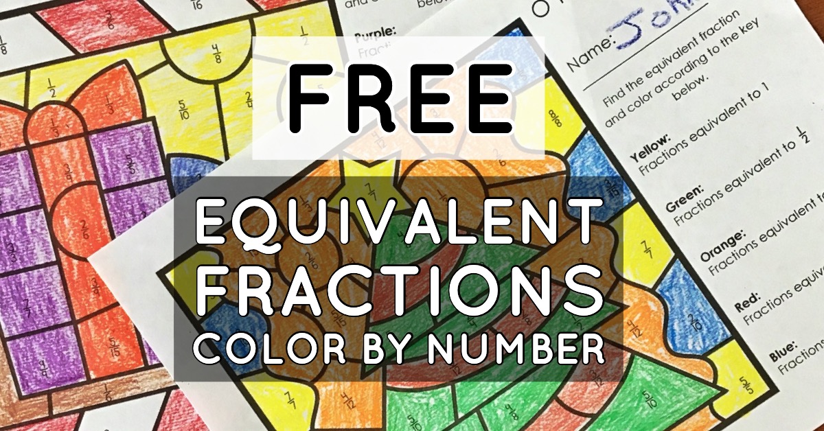 comparing fractions color by number