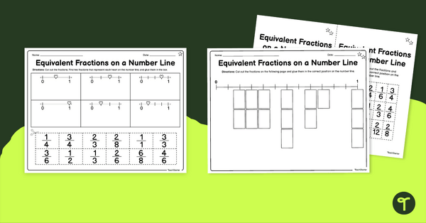 comparing fractions on a number line worksheet