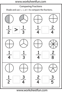 comparing fractions worksheet 2nd grade