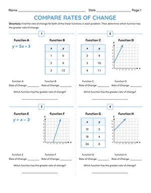 8.F.A.2 Worksheets - Common Core Math - Worksheets Library
