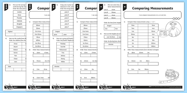 Comparing Lengths Differentiated Worksheet / Worksheets