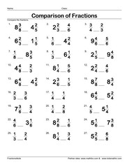 Fraction worksheets for children from kindergarten to 7th grades ...