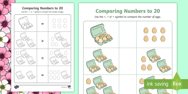 Compare Numbers within 20 Worksheet (teacher made) - Twinkl