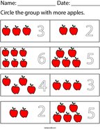 comparing numbers worksheet for kindergarten