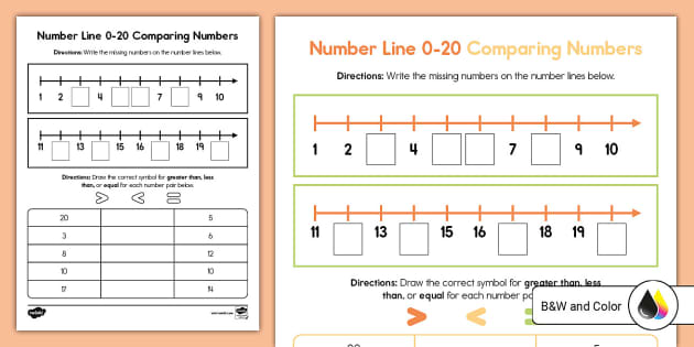 comparing one digit numbers worksheet kindergarten