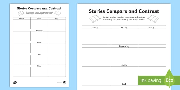 Stories Compare and Contrast Worksheet / Worksheet 