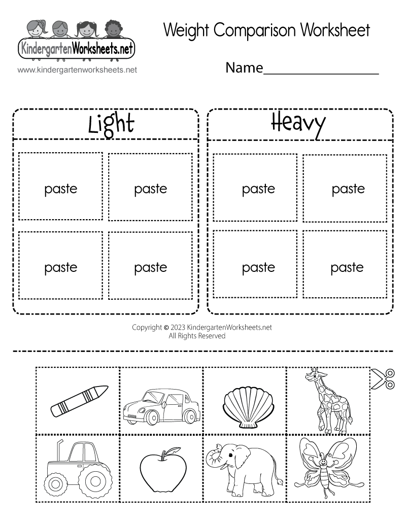 Weight Comparison Worksheet - Free Printable, Digital, &  PDF