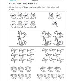 comparing worksheet for kindergarten