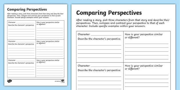 Comparing Perspectives Activity (teacher made) - Twinkl