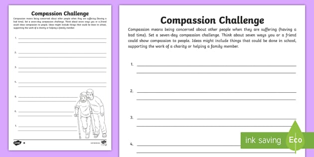 Compassion Challenge Worksheet (teacher made) 