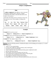 Subject Complement worksheet.docx - Name: Date: Subject ...