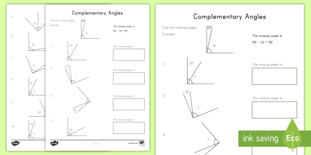 Complementary Angles Activity (teacher made) - Twinkl