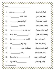 Complete the short sentences Worksheet for 1st - 2nd Grade ...