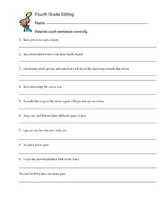 complete sentence worksheet 4th grade