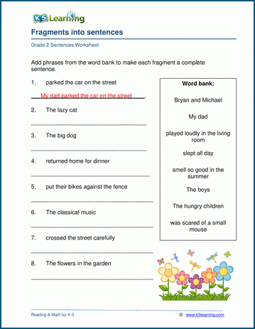Sentences Worksheets | Worsheets library
