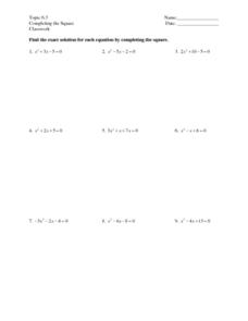 completing the square practice worksheet with answers