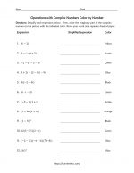 Operations with Complex Numbers Color by Number
