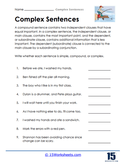 Complex Sentences Worksheets - 15 Worksheets Library