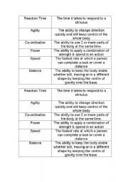 components of fitness worksheet