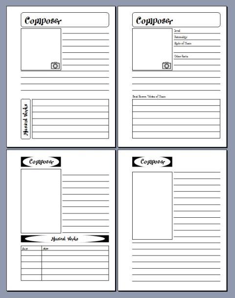Composer Notebooking Page - Notebooking Fairy