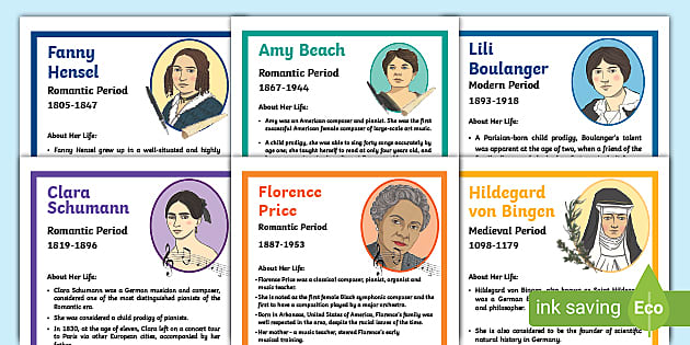 Female Composers - Printable Posters for Children - Twinkl