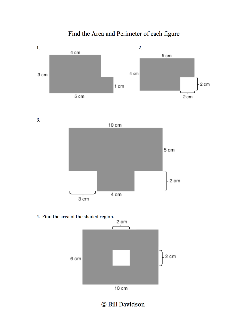 Remedial Area &  Perimeter of Composite Figures Worksheet — The ...