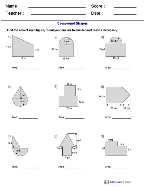 Volume Of Composite Figures Worksheet