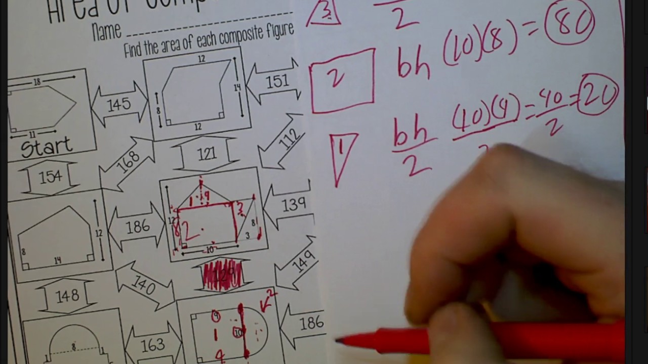 Composite Figure Maze worksheet