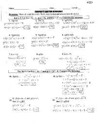 Composite Functions Worksheet with Answers | Exercises Algebra ...