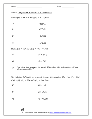 Composition of Functions Worksheet: Complete with ease | airSlate ...