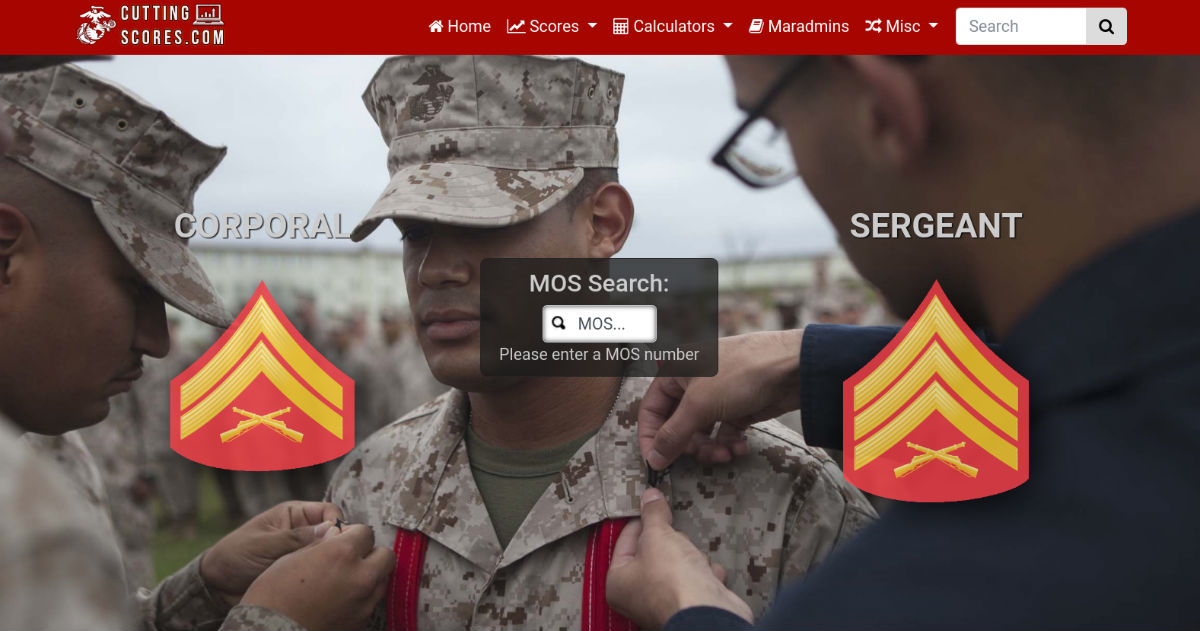 Marine Corps Cutting Scores | CuttingScores.com | USMC