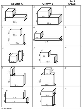 Volume of Composite Shapes Partner Worksheet 5.MD.5c by Mrs E ...