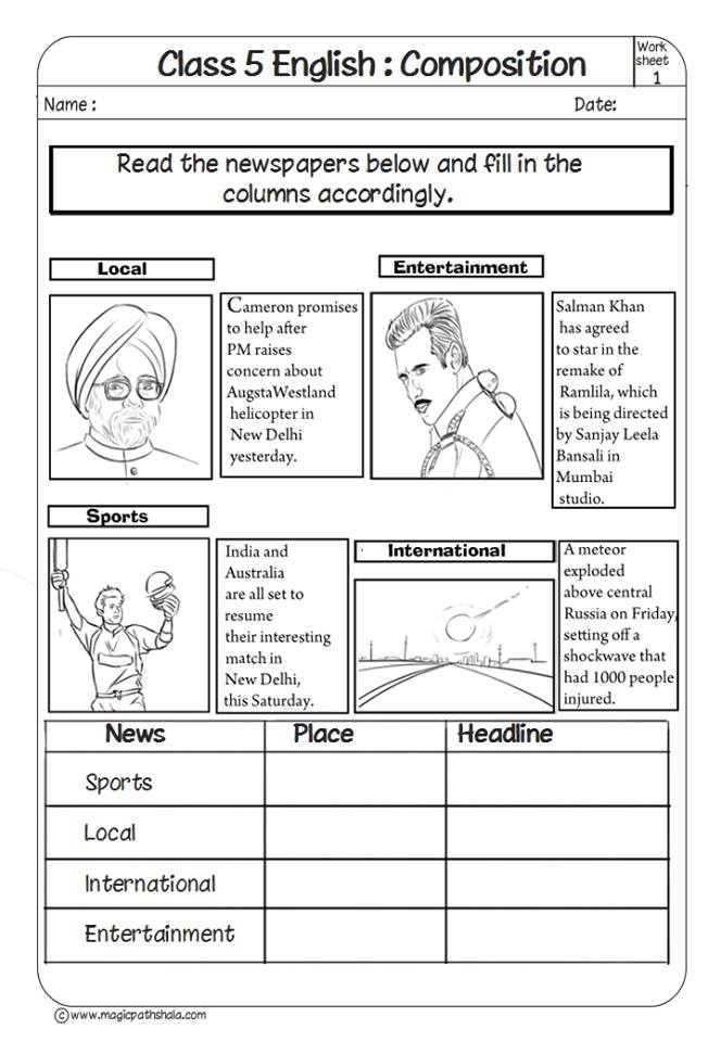 Composition for Kids English Composition Composition Worksheets