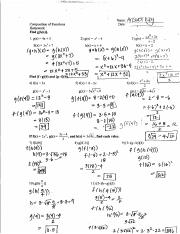 compositions of functions worksheet with answers