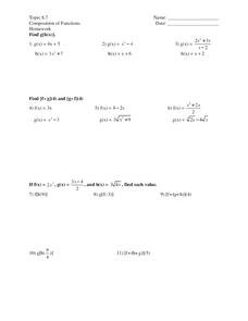 compositions of functions worksheet
