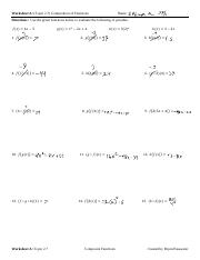 Composition of Functions: Evaluate Given Functions and Apply ...