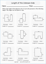 Worksheets with areas and perimeters of polygons and shapes, made ...