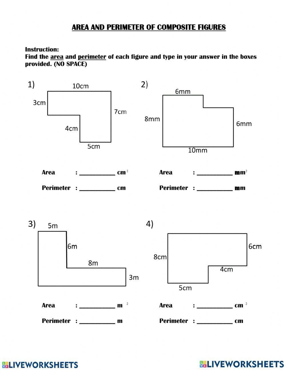 Area and Perimeter of Compound Shapes activity  
