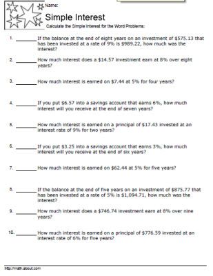 compound interest word problems worksheet with answers